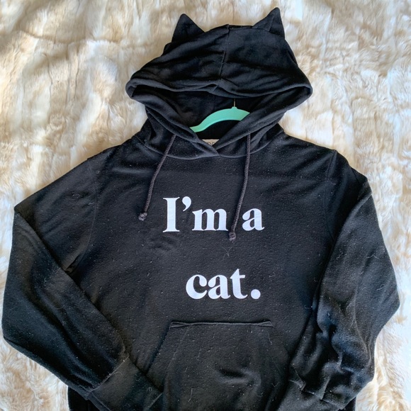 Wildfox I’m a cat black jumper size M - Picture 2 of 6